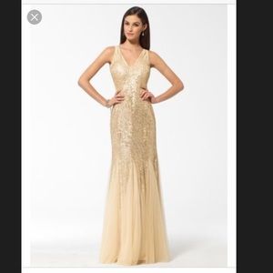 Gold sequin mermaid style gown